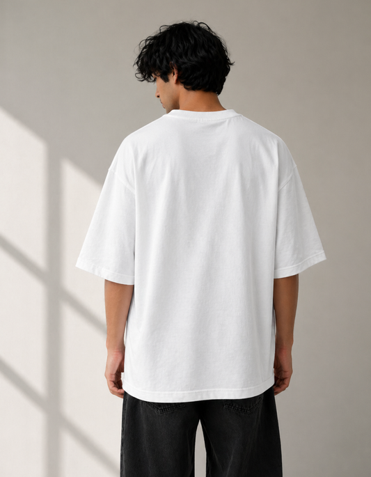 White Drift β Solid Loose Oversized Tee
