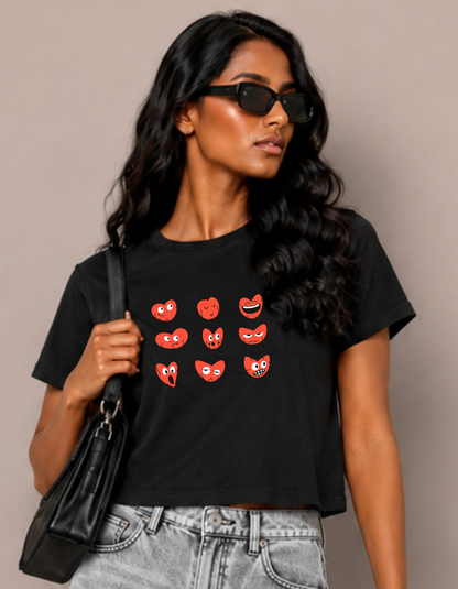Heartitude – Printed Loose Crop Top