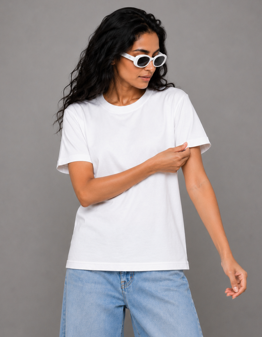 Pure White – Solid Regular Tee
