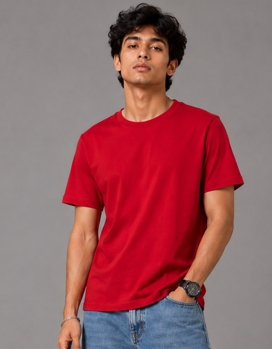 Crimson Red – Solid Regular Tee