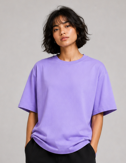 Lavender Fit – Solid Loose Oversized Tee