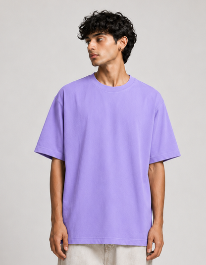Lavender Fit – Solid Loose Oversized Tee