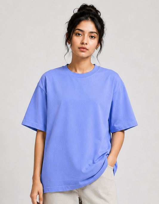Blue Mist – Solid Loose Oversized Tee