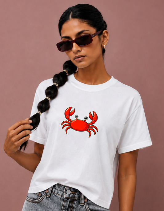 Crabby – Printed Loose Crop Top