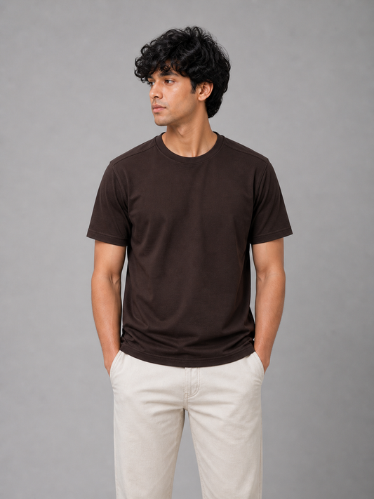 Brown regular tee