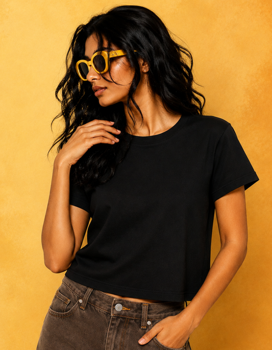 Onyx – Solid Loose Crop Top