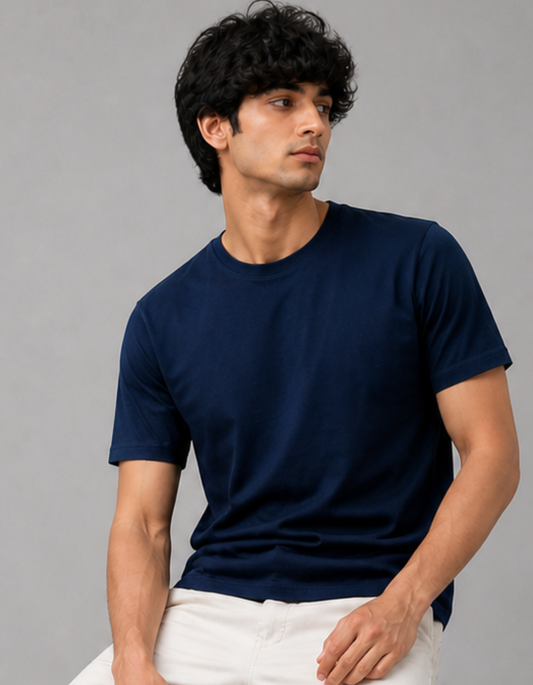 Deep Navy – Solid Regular Tee