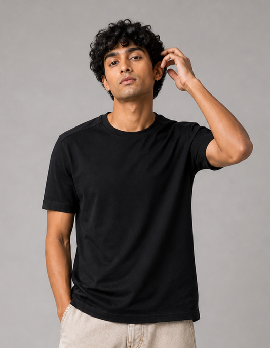 Jet Black – Solid Regular Tee
