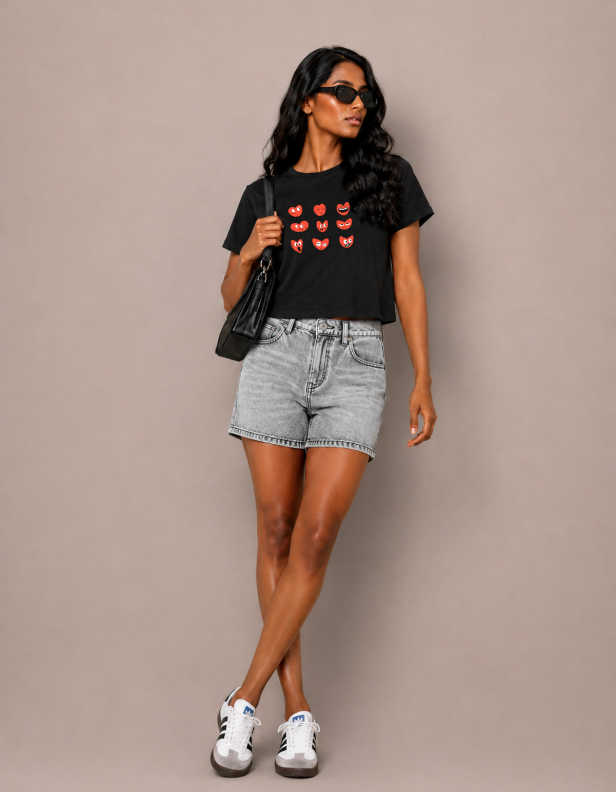 Heartitude – Printed Loose Crop Top