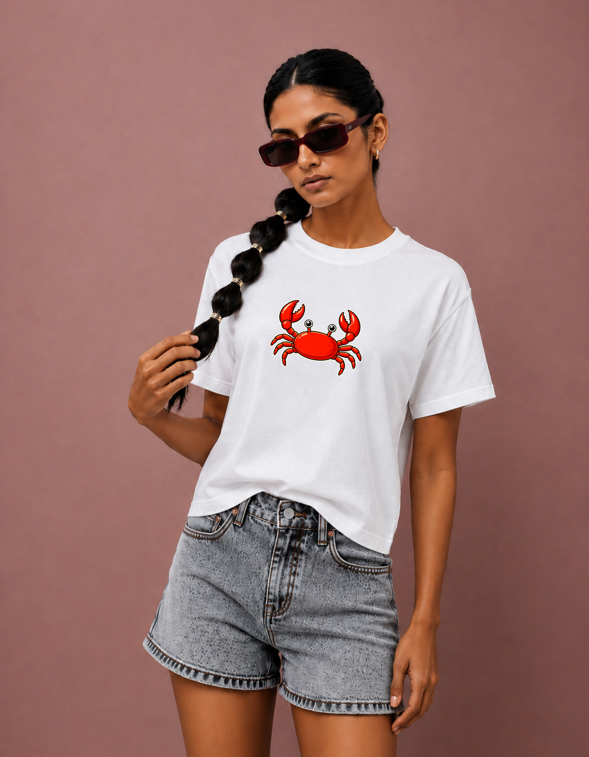 Crabby – Printed Loose Crop Top